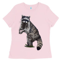 Bubblegum Pink Raccoon Illustrations Ladies Tee - LillyAllenDesigns