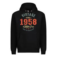 Black Vintage Since 1958 - 64th Birthday Retro Classic Premium Hoodie - linhVisuals
