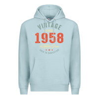 Blue Mist Vintage Since 1958 - 64th Birthday Retro Classic Premium Hoodie - linhVisuals