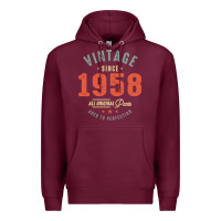 Burgundy Vintage Since 1958 - 64th Birthday Retro Classic Premium Hoodie - linhVisuals
