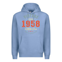 Colony Blue Vintage Since 1958 - 64th Birthday Retro Classic Premium Hoodie - linhVisuals