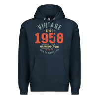 Navy Vintage Since 1958 - 64th Birthday Retro Classic Premium Hoodie - linhVisuals