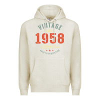 Oatmeal Heather Vintage Since 1958 - 64th Birthday Retro Classic Premium Hoodie - linhVisuals