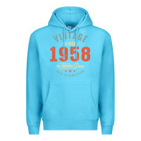 Ocean Blue Vintage Since 1958 - 64th Birthday Retro Classic Premium Hoodie - linhVisuals