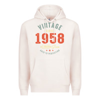 Pale Pink Vintage Since 1958 - 64th Birthday Retro Classic Premium Hoodie - linhVisuals
