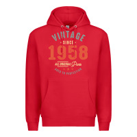 Red Vintage Since 1958 - 64th Birthday Retro Classic Premium Hoodie - linhVisuals