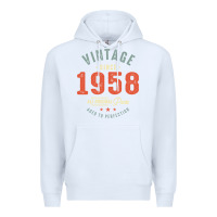 White Vintage Since 1958 - 64th Birthday Retro Classic Premium Hoodie - linhVisuals