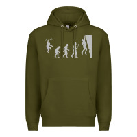 Army Green funny rock climbing evolution Premium Hoodie - linhVisuals
