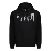 Black funny rock climbing evolution Premium Hoodie - linhVisuals