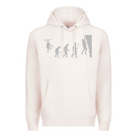 Pale Pink funny rock climbing evolution Premium Hoodie - linhVisuals