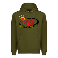 Army Green Pizza King Cowboy Premium Hoodie - linhVisuals