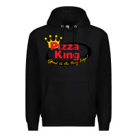Black Pizza King Cowboy Premium Hoodie - linhVisuals