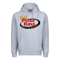 Heather Grey Pizza King Cowboy Premium Hoodie - linhVisuals