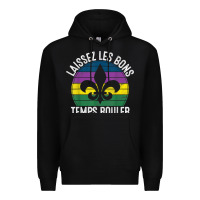 Black laissez les bons temps rouler gift mardi gras masquerade t shirt Premium Hoodie - linhVisuals