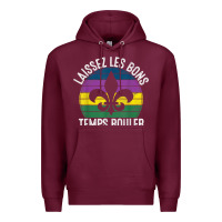 Burgundy laissez les bons temps rouler gift mardi gras masquerade t shirt Premium Hoodie - linhVisuals