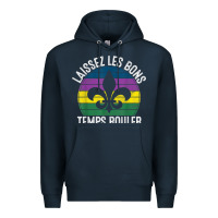 Navy laissez les bons temps rouler gift mardi gras masquerade t shirt Premium Hoodie - linhVisuals