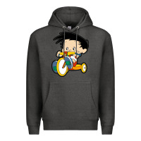 Charcoal Heather bobby on his bike   bobbys world Premium Hoodie - linhVisuals