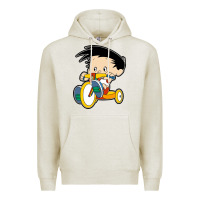 Oatmeal Heather bobby on his bike   bobbys world Premium Hoodie - linhVisuals