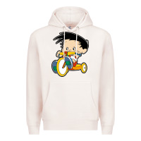 Pale Pink bobby on his bike   bobbys world Premium Hoodie - linhVisuals