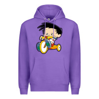 Purple bobby on his bike   bobbys world Premium Hoodie - linhVisuals