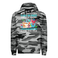 Slate Camo yarn t  shirt in my dream world yarn is free, coffee is healthy and cr Premium Hoodie - linhVisuals