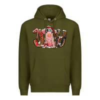 Army Green joy with pig Premium Hoodie - RanaPortraitStore