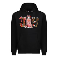 Black joy with pig Premium Hoodie - RanaPortraitStore