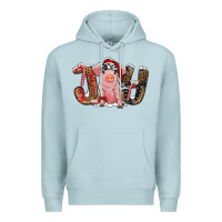 Blue Mist joy with pig Premium Hoodie - RanaPortraitStore