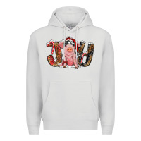Dove Grey joy with pig Premium Hoodie - RanaPortraitStore