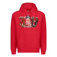 Red joy with pig Premium Hoodie - RanaPortraitStore