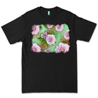 Black Pink Roses Background Premium Tee - LillyAllenDesigns