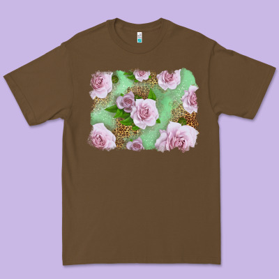 Pink Roses Background Premium Tee Designed By Lillyallendesigns