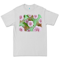 Dove Grey Pink Roses Background Premium Tee - LillyAllenDesigns