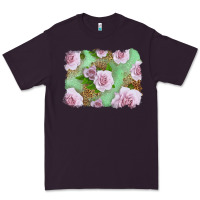 Plum Pink Roses Background Premium Tee - LillyAllenDesigns