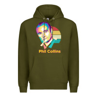 Army Green wpap phil collins rock Premium Hoodie - linhVisuals