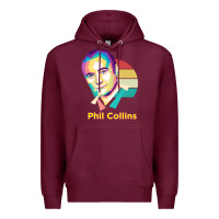Burgundy wpap phil collins rock Premium Hoodie - linhVisuals