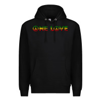 Black one love rasta reggae music rastafarian lover jamaica peace t shirt Premium Hoodie - linhVisuals