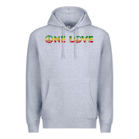 Heather Grey one love rasta reggae music rastafarian lover jamaica peace t shirt Premium Hoodie - linhVisuals