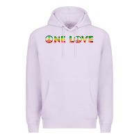 Lilac one love rasta reggae music rastafarian lover jamaica peace t shirt Premium Hoodie - linhVisuals