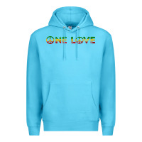 Ocean Blue one love rasta reggae music rastafarian lover jamaica peace t shirt Premium Hoodie - linhVisuals