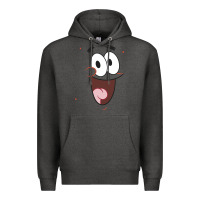 Charcoal Heather sponge.bob squa.re.pants patrick face portrait Premium Hoodie - linhVisuals