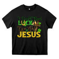 Black i don't need luck i've got jesus Heavy Core Tee - FaDigitalArtStudio