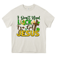 Cream i don't need luck i've got jesus Heavy Core Tee - FaDigitalArtStudio