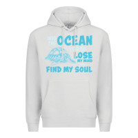 Dove Grey into the ocean i go to find my soul Premium Hoodie - linhVisuals