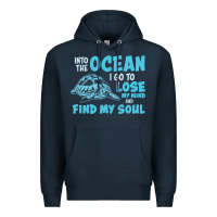 Navy into the ocean i go to find my soul Premium Hoodie - linhVisuals