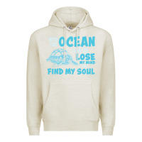 Oatmeal Heather into the ocean i go to find my soul Premium Hoodie - linhVisuals