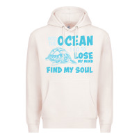 Pale Pink into the ocean i go to find my soul Premium Hoodie - linhVisuals