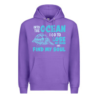 Purple into the ocean i go to find my soul Premium Hoodie - linhVisuals