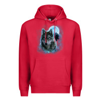 Cardinal t shirt, grey wolf hunting ground, icy moon, forest, galaxy Premium Hoodie - linhVisuals