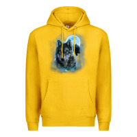 Lemon t shirt, grey wolf hunting ground, icy moon, forest, galaxy Premium Hoodie - linhVisuals